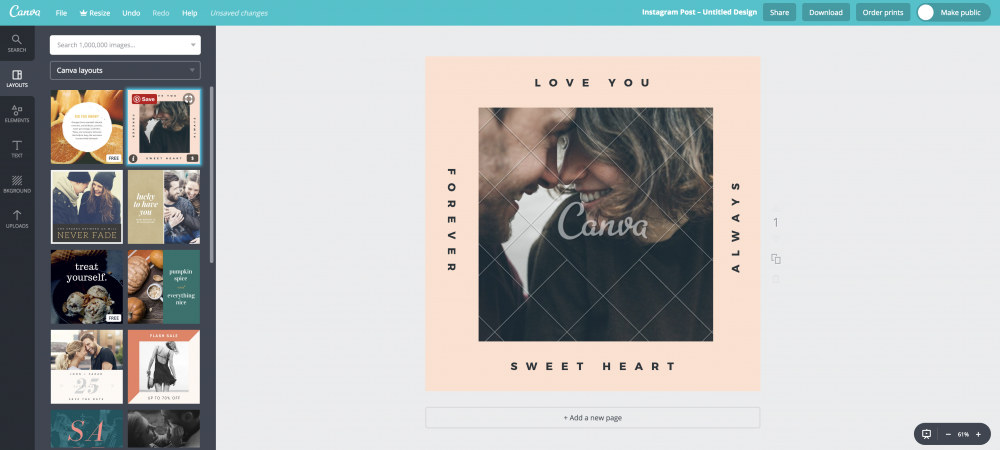 creating images using Canva