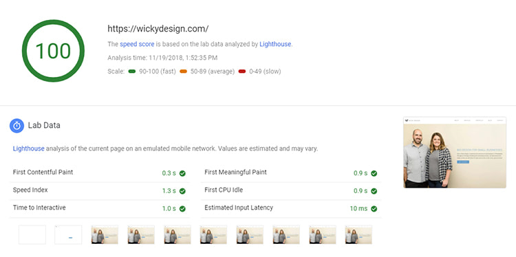 100 Score PageSpeed Insights