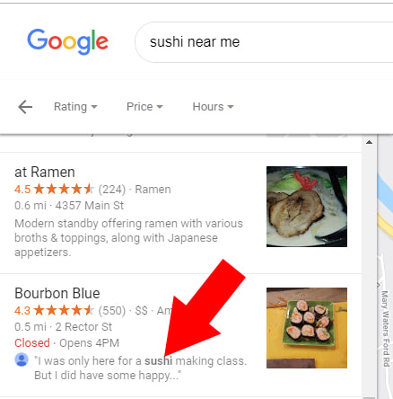 Sushi near me search results