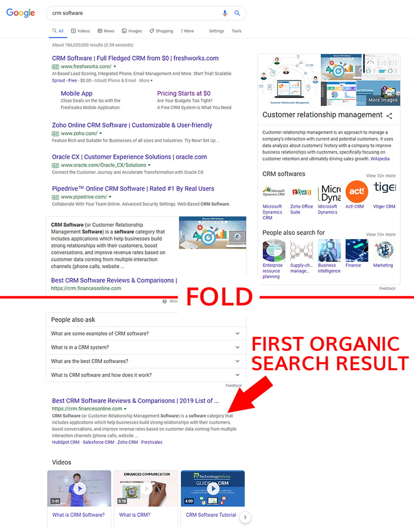 First Organic Search Result