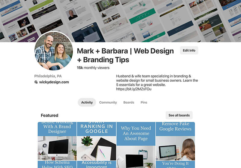 Wicky Design Pinterest Monthly Views