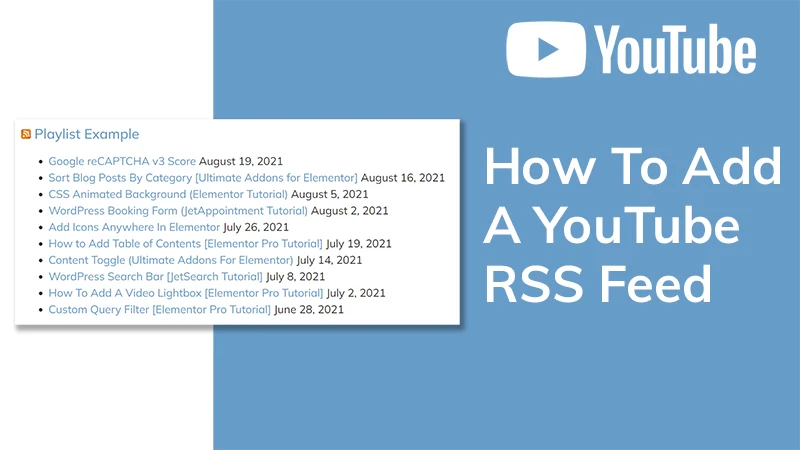 YouTube RSS Feed [WordPress Tutorial]