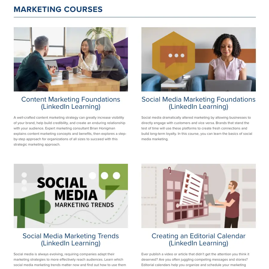 Brian Honigman courses page designed by Wicky Design