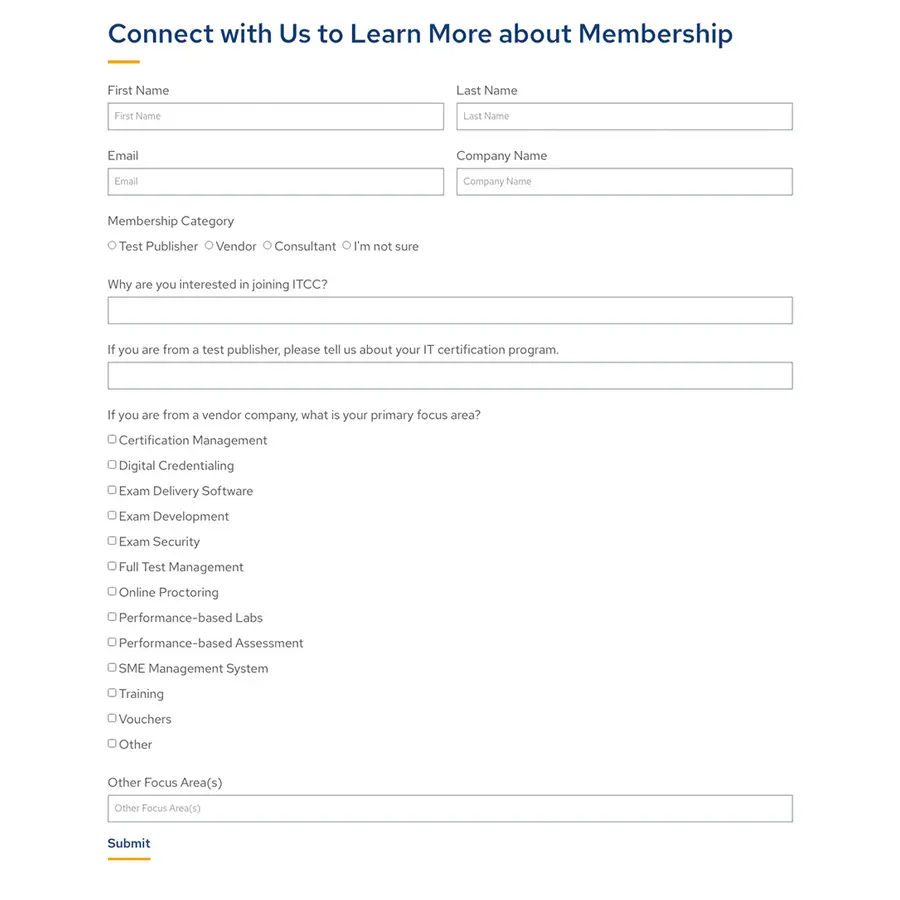 ITCC membership application