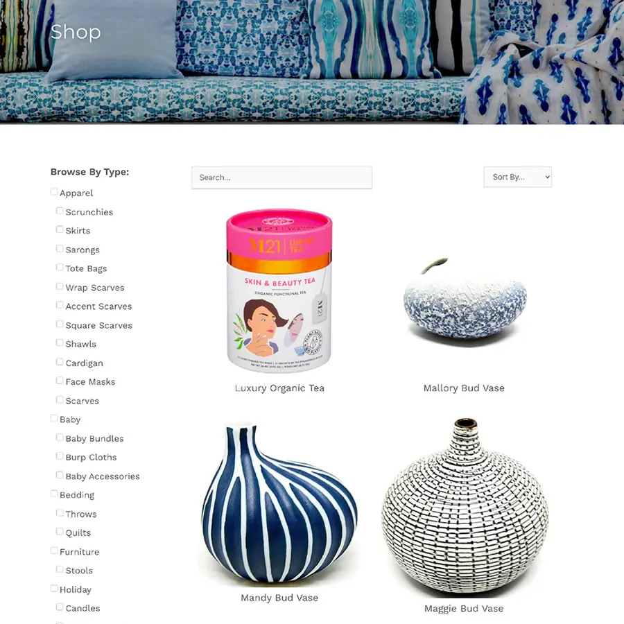 Shop all page Linda Cabot Design