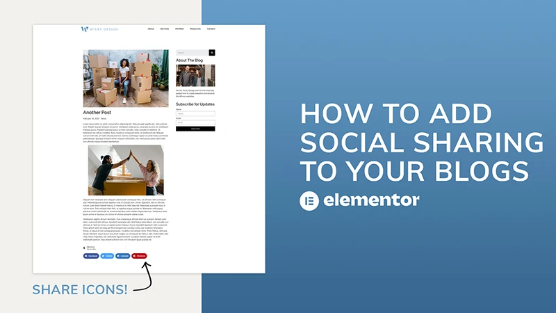 Add Social Sharing to Blogs in Elementor