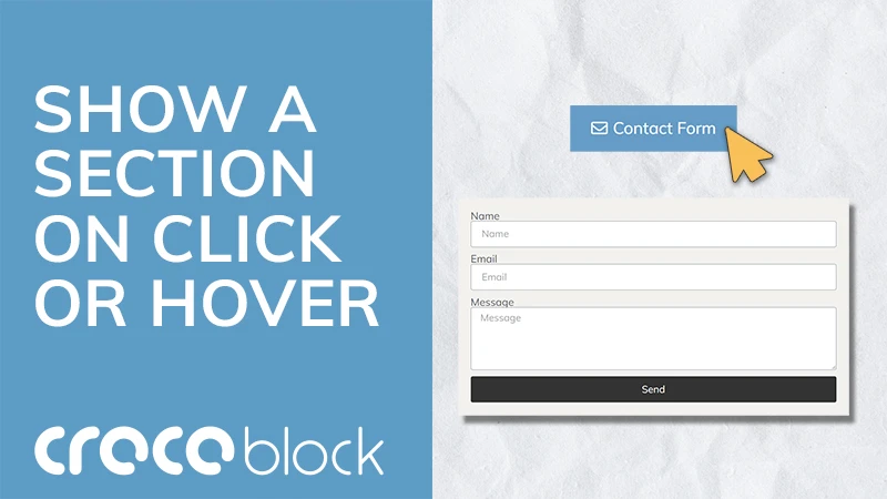 Show a Section on Click or Hover (Crocoblock Tutorial)