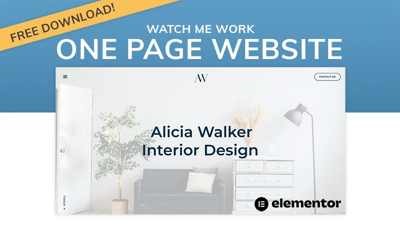 Watch Me Design A One Page Website In Elementor (Free Download)