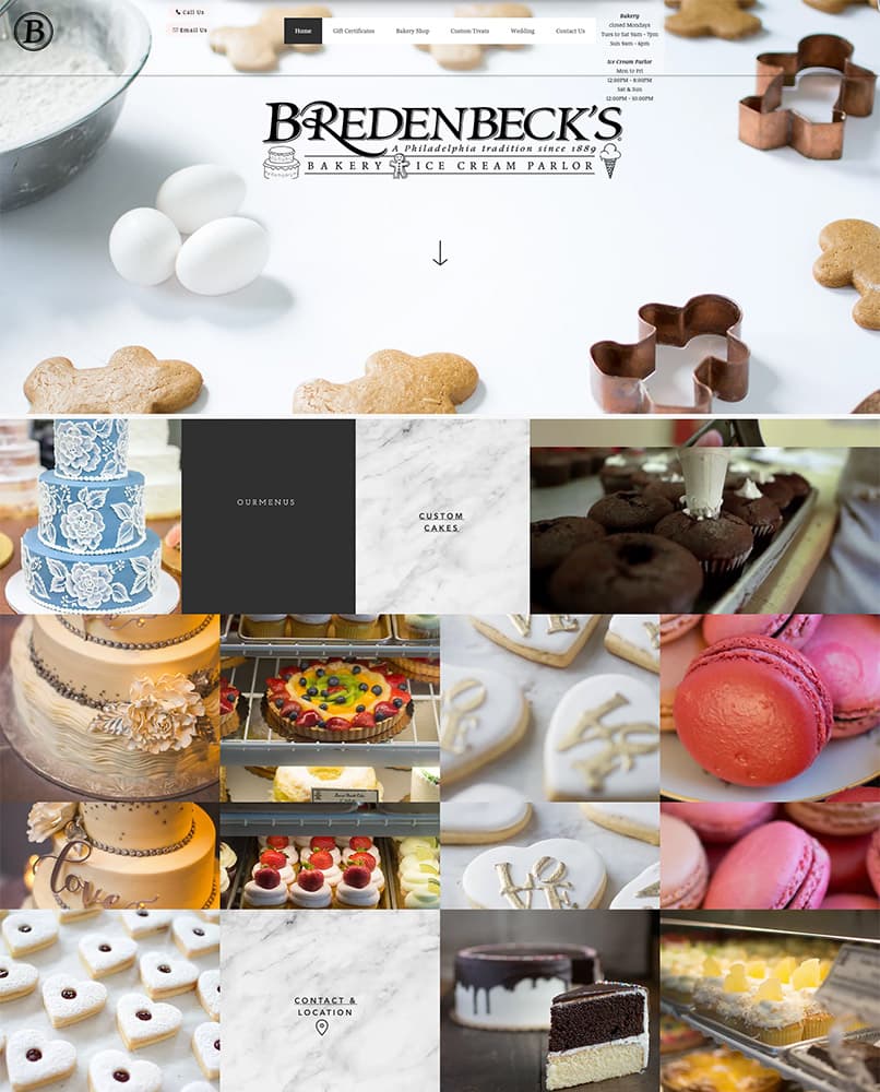Bredenbeck's Bakery home page before the redesign by Wicky Design