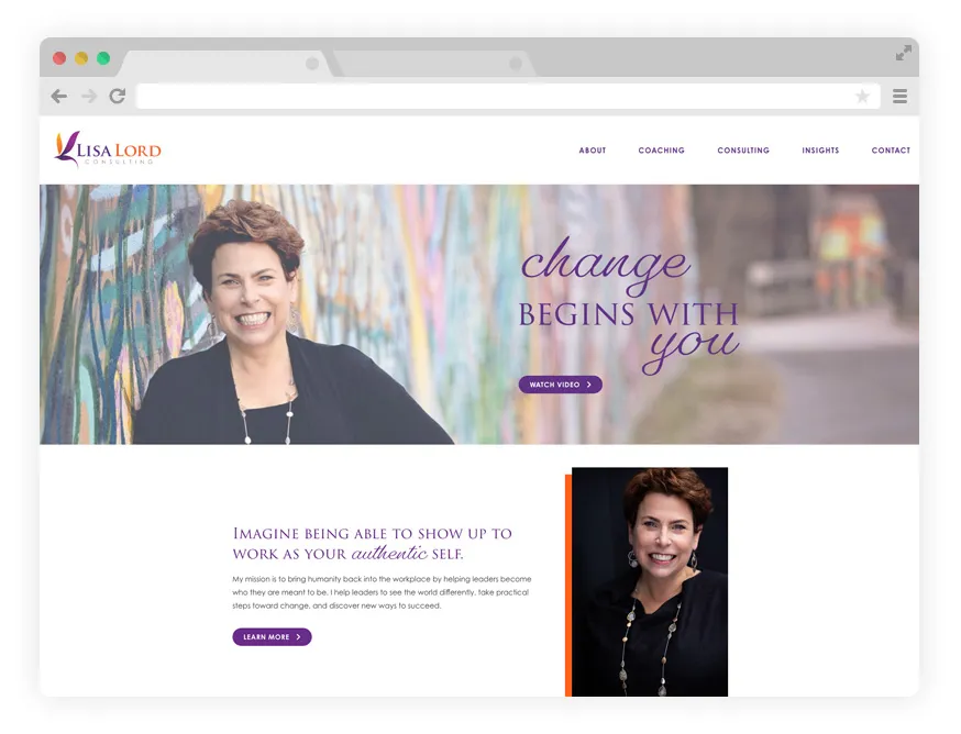 web design for Lisa Lord Consulting