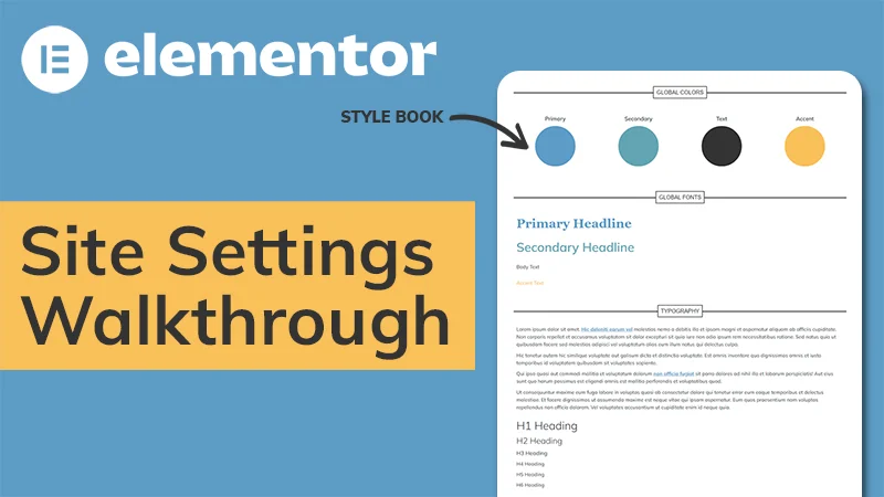 Elementor Site Settings Walkthrough (Style Book)