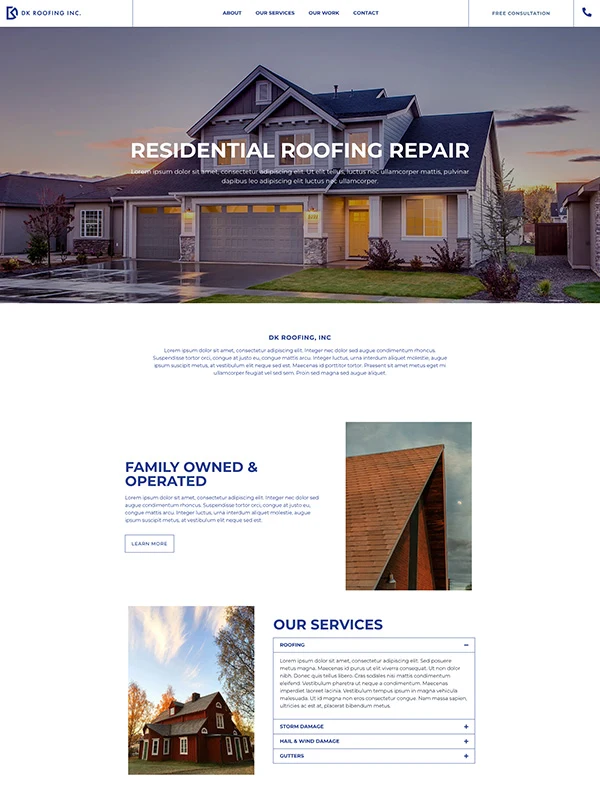 Free Roofing Website Design and Hosting