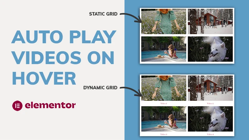Auto Play Videos on Hover - Static & Loop Grid Examples (Elementor Tutorial)