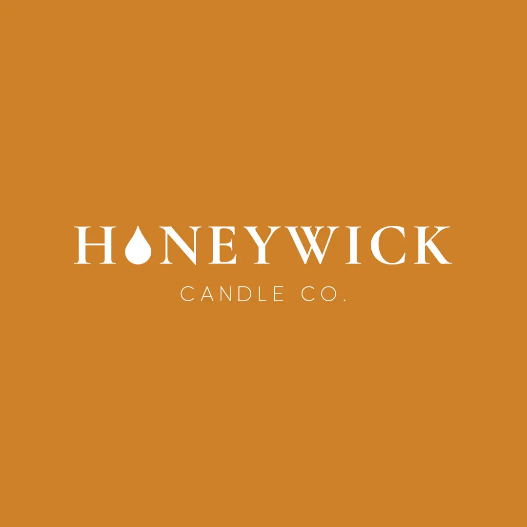 Honeywick Candle co logo design in white