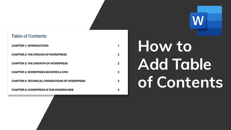 How to Add Table of Contents (Microsoft Word)
