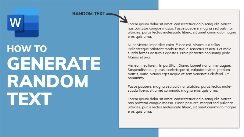 How to Generate Random Text (Microsoft Word)