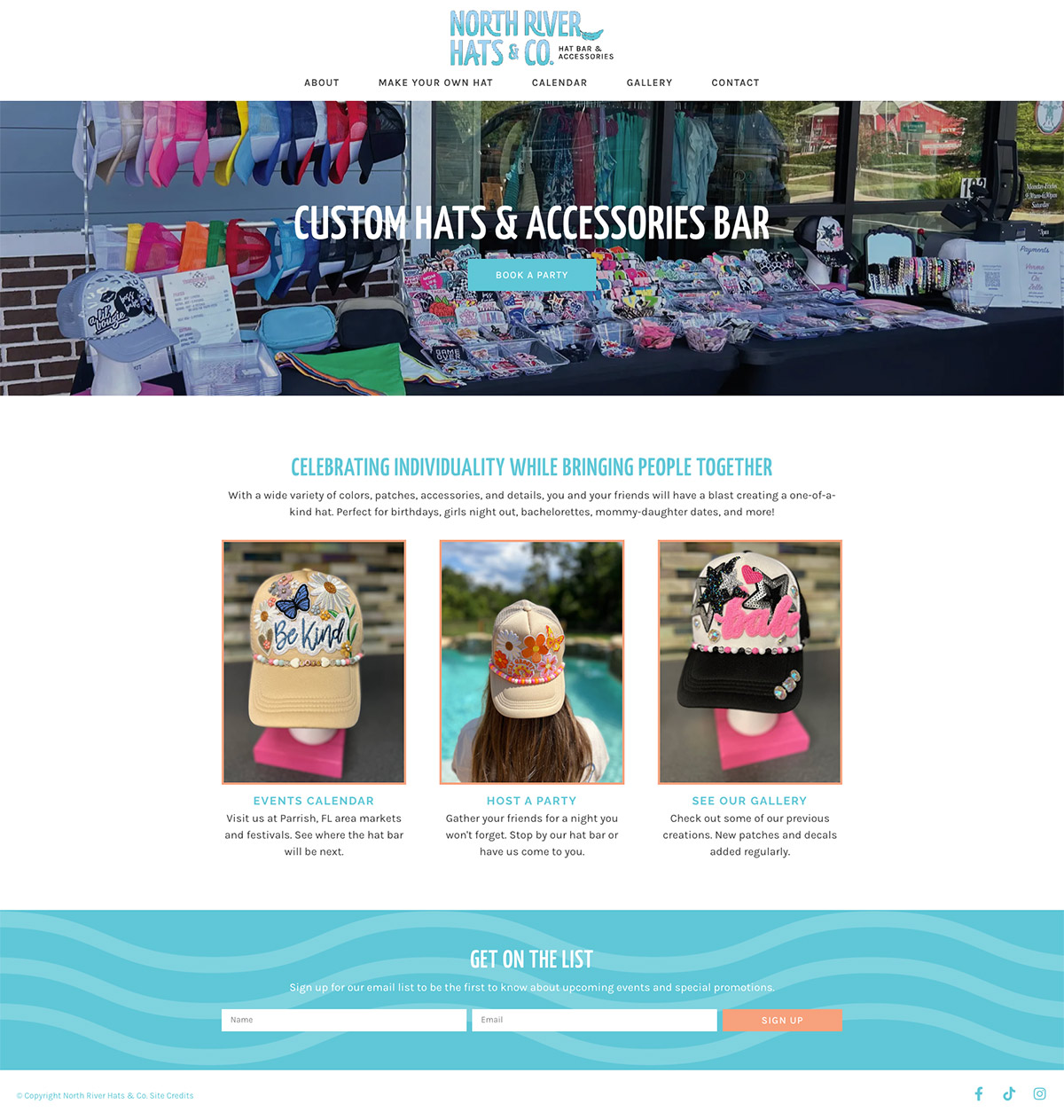 website design for North River Hats & Co.