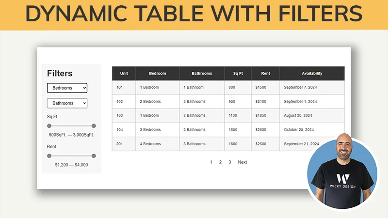 How to Create a Dynamic Table with Filters