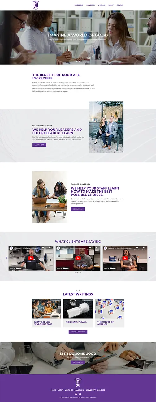 wordpress web design of Do Good Universe by Wicky Design